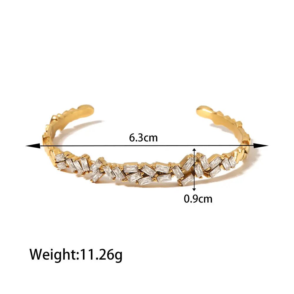 Emma - Elegante vergulde gouden armband met zirkonia - River Mode