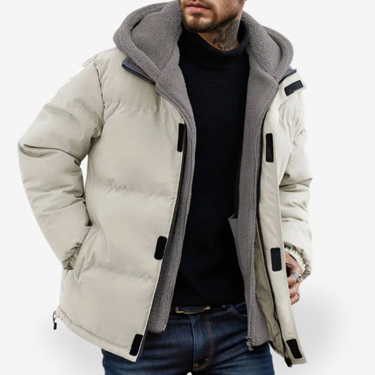 LEON | Dubbel-laags geïsoleerde hooded jacket voor heren voor extra warmte