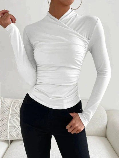 GERTRUDE| Stijlvolle Witte Longsleeve Top