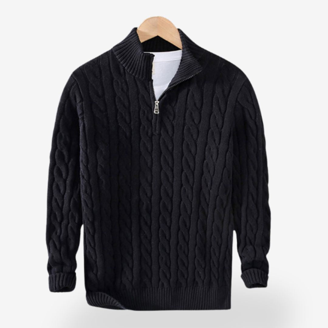 NOAH | Warme gebreide half-zip trui voor heren voor een casual uitstraling