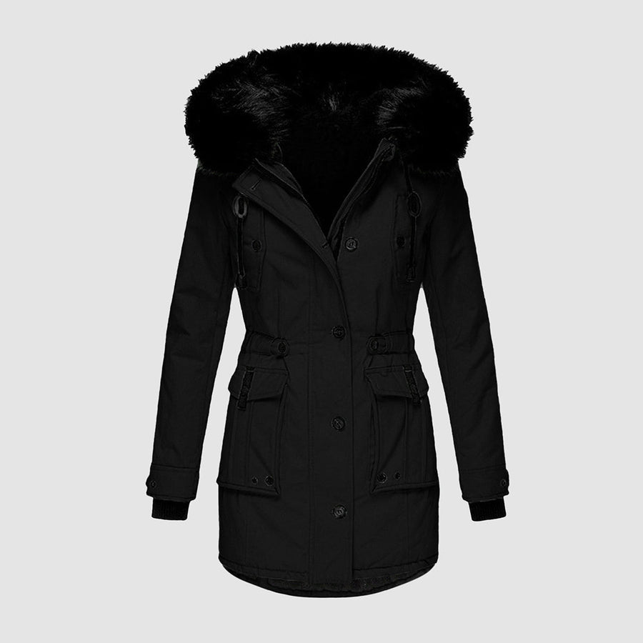 ESTELLE - Elegante Dames Winterjas Met Bontkraag