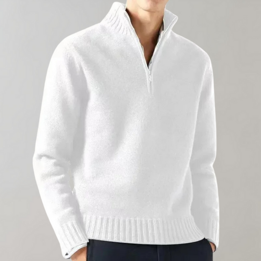 Adam - Elegante Half Zip Sweater Voor Heren - River Mode