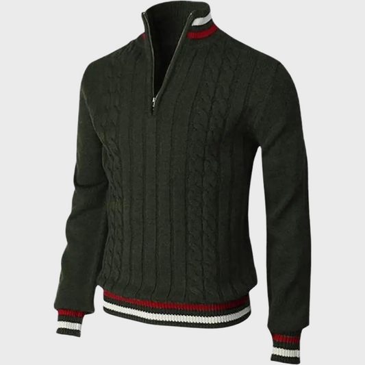 Berend - Stijlvolle Herensweater Met Halve Rits - River Mode