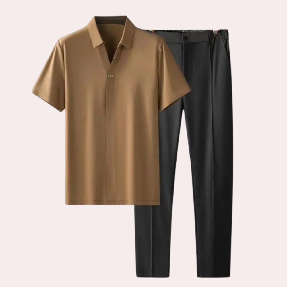 MILO | Casual poloshirt en broek set voor heren