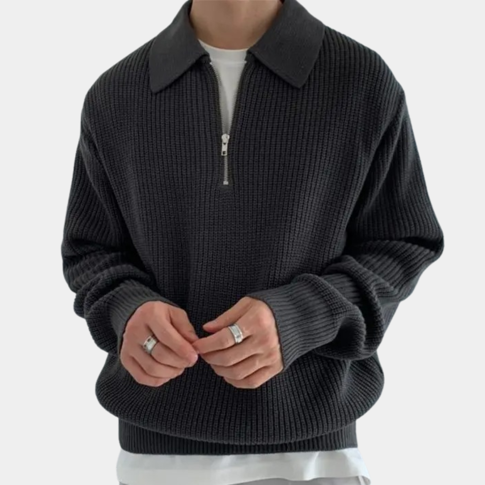 Noah - Half Zip Sweater Voor Heren - River Mode