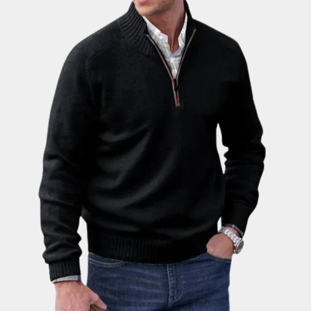 PAUL ST. - Luxe Half Zip Trui - River Mode