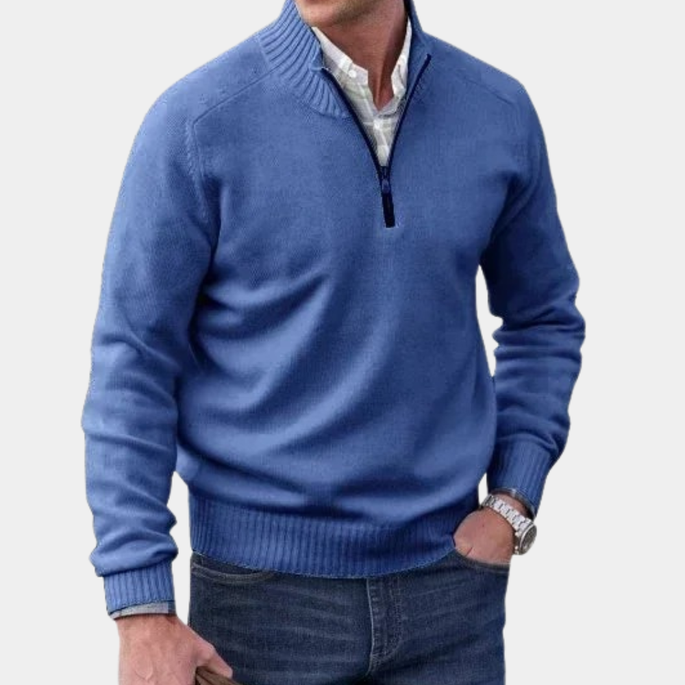 PAUL ST. - Luxe Half Zip Trui - River Mode