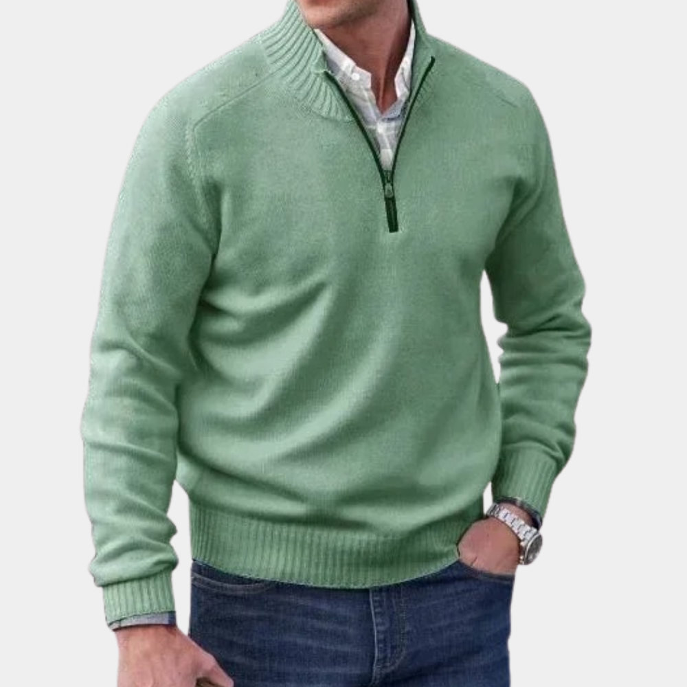 PAUL ST. - Luxe Half Zip Trui - River Mode