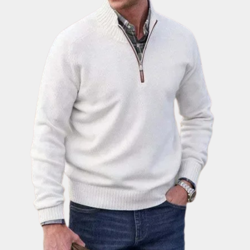 PAUL ST. - Luxe Half Zip Trui - River Mode