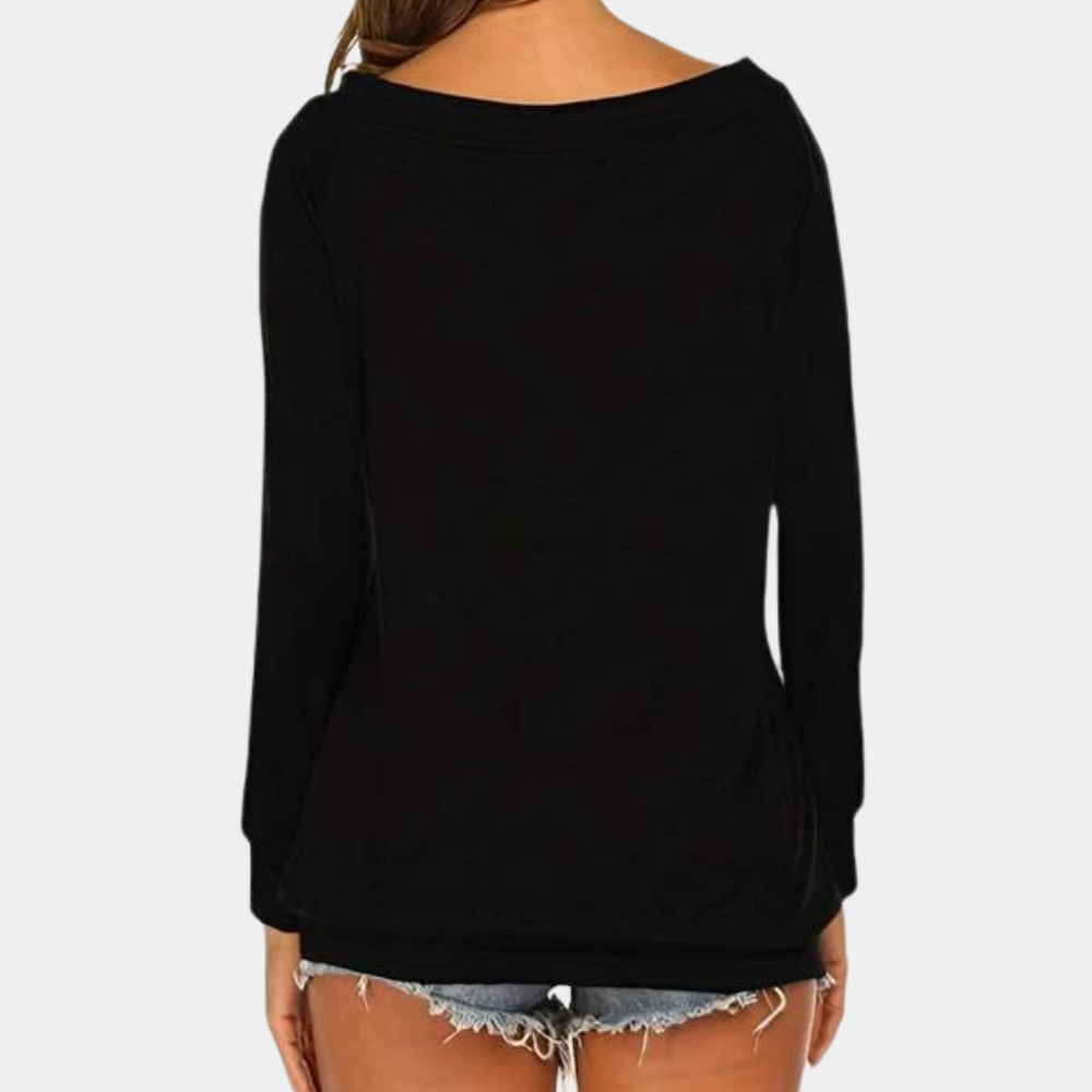 GEMMA - One Shoulder Dames Sweater - River Mode