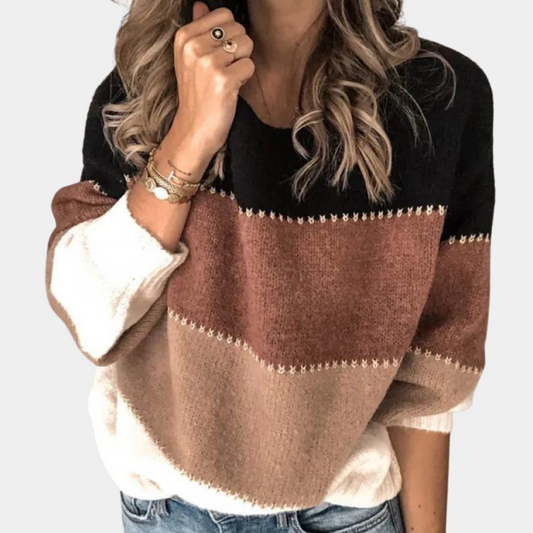 CHLOE - Stijlvolle gestreept herfst sweater - River Mode