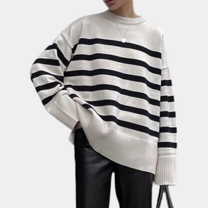 ALEXY - Gestreepte Oversized Dames Sweater - River Mode