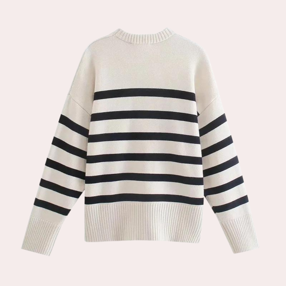 ALEXY - Gestreepte Oversized Dames Sweater - River Mode