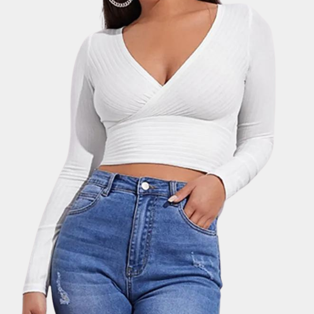 NOVA | Trendy cropped top met elegante lange mouwen