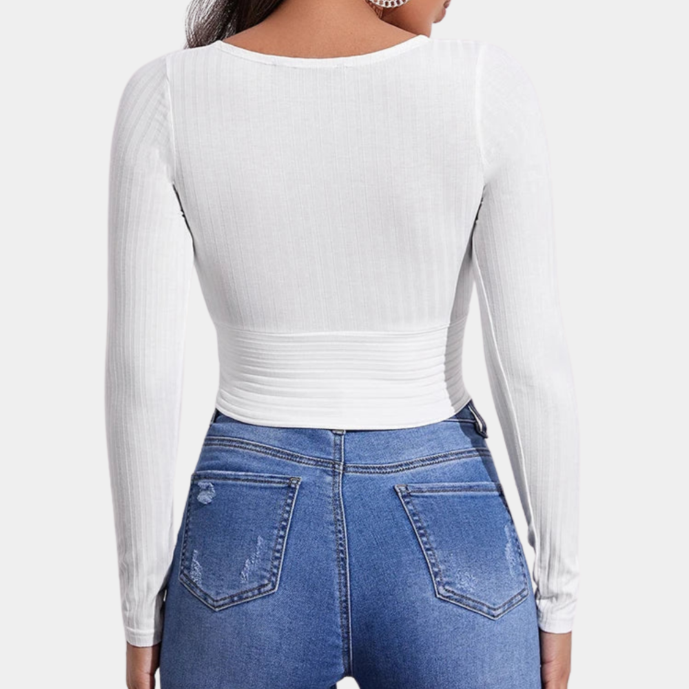 NOVA | Trendy cropped top met elegante lange mouwen