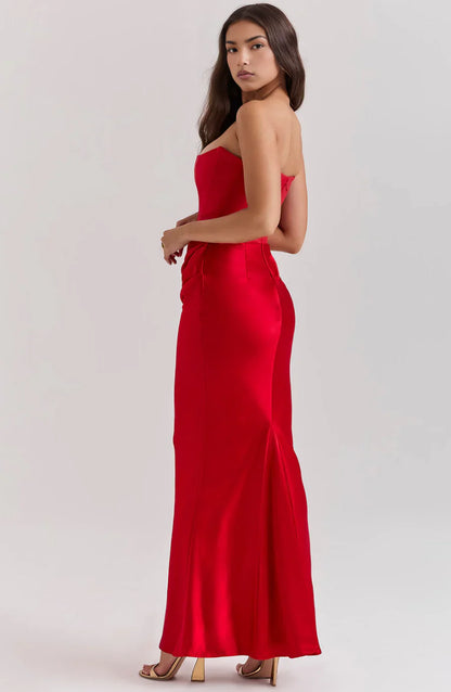 LUCIA | Strapless elegante maxi jurk voor een verfijnde uitstraling