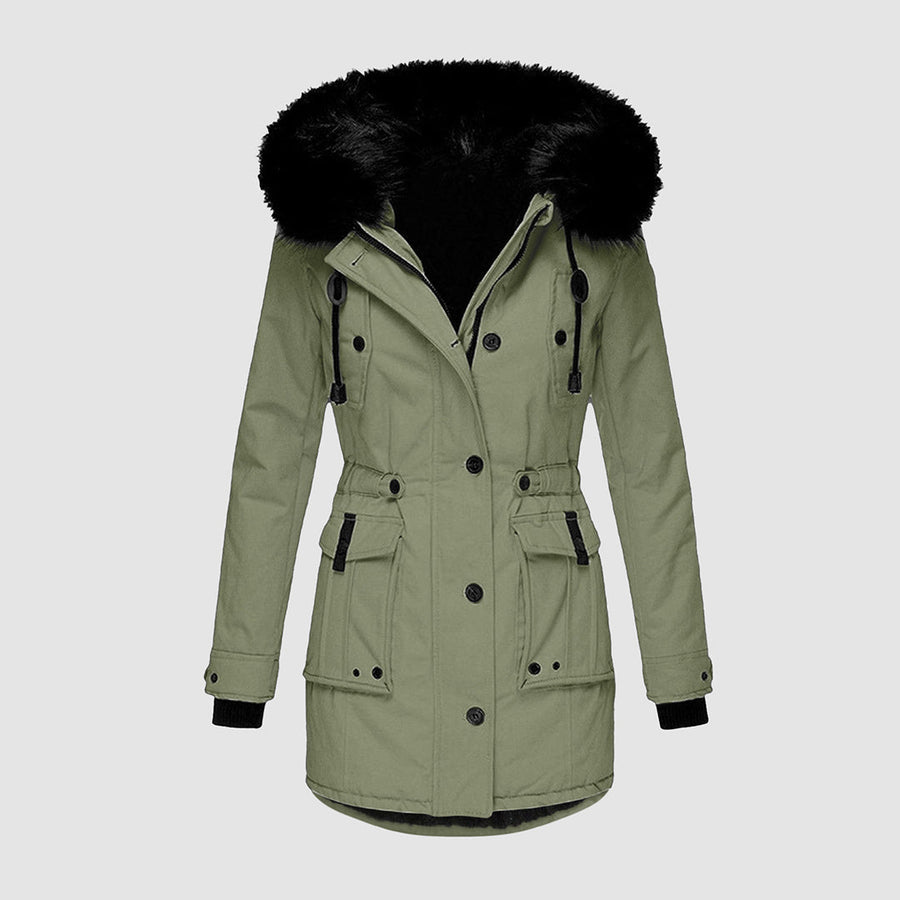 ESTELLE - Elegante Dames Winterjas Met Bontkraag