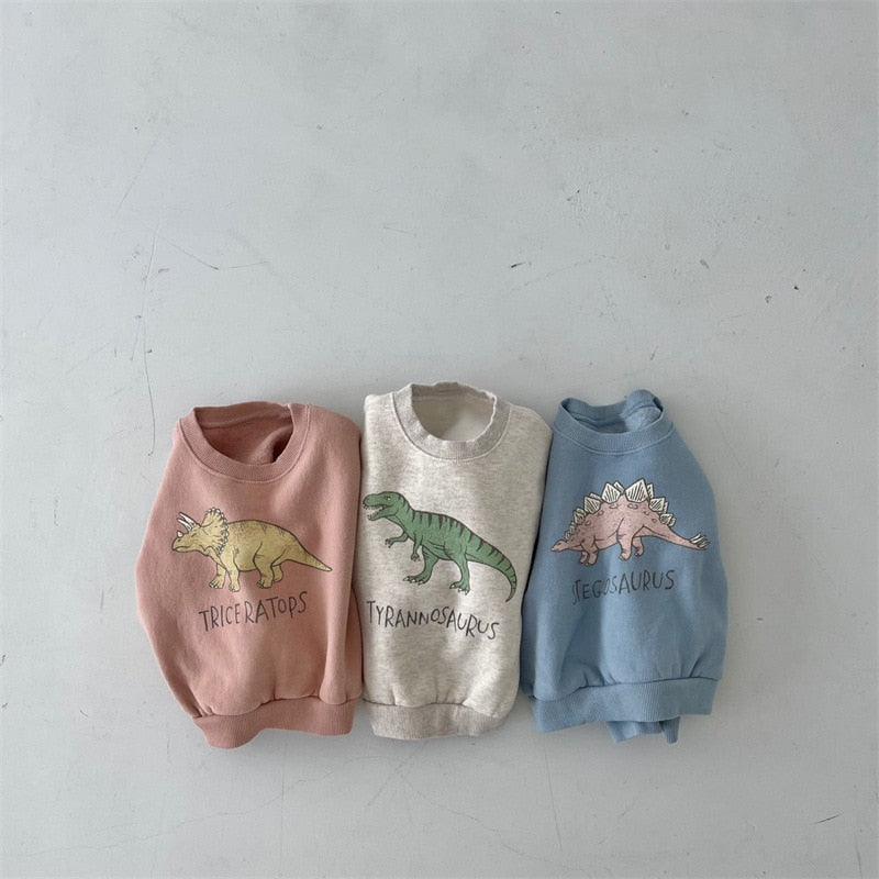 Finn – Warme fleece hoodie met dinosaurusontwerp voor kinderen - River Mode