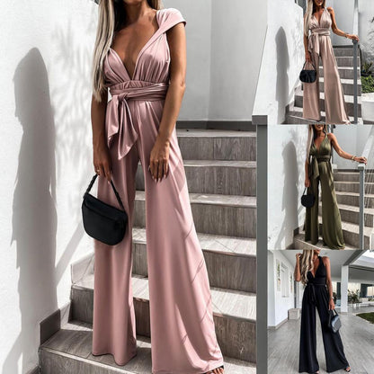 NOVA | Stijlvolle mouwloze jumpsuit met V-hals