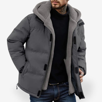 LEON | Dubbel-laags geïsoleerde hooded jacket voor heren voor extra warmte