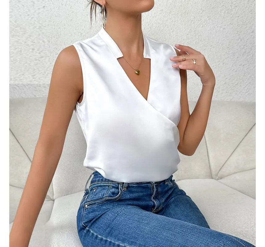 NOVA | Elegante effen mouwloze top - River Mode