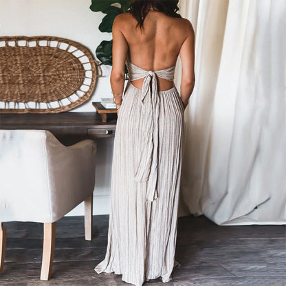 LINA | Elegante halter maxi-jurk voor een moeiteloze look