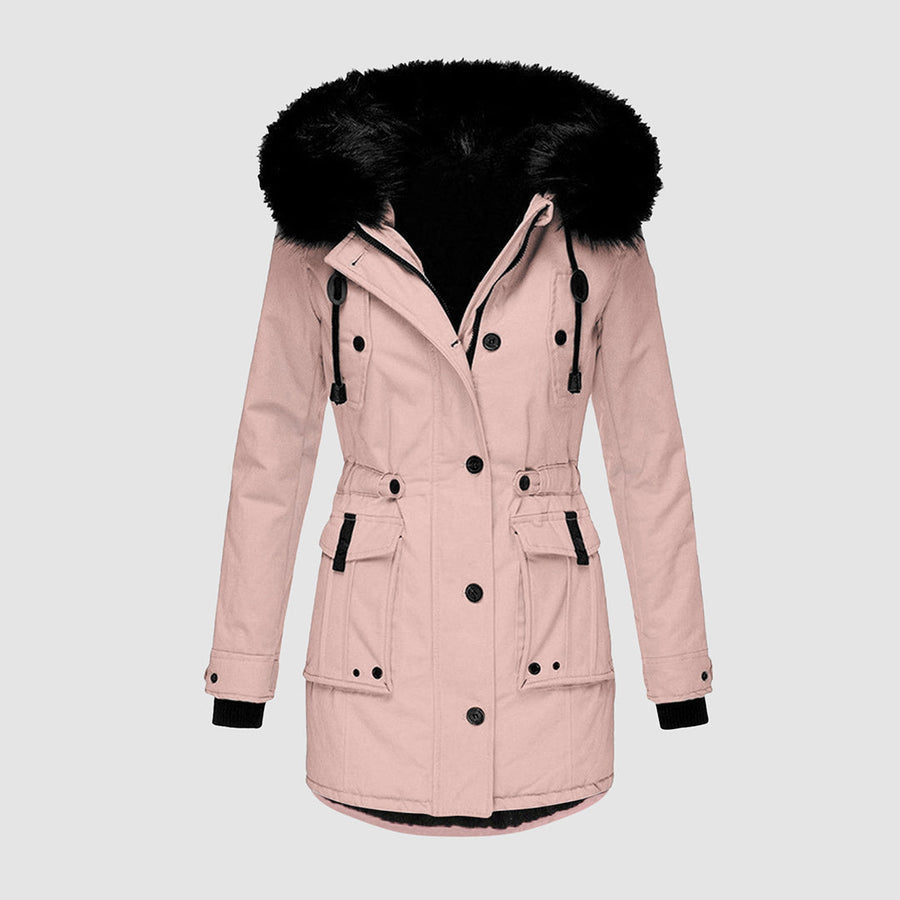 ESTELLE - Elegante Dames Winterjas Met Bontkraag