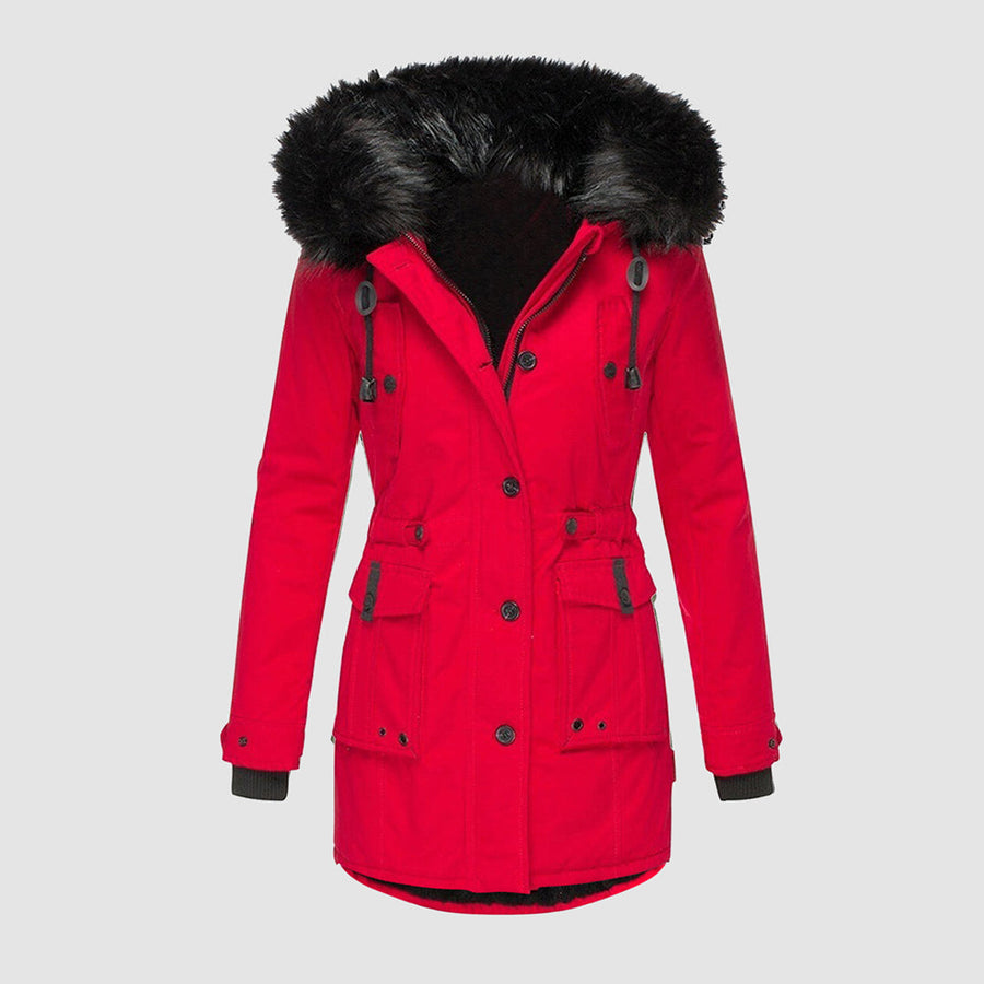 ESTELLE - Elegante Dames Winterjas Met Bontkraag