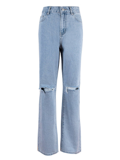 JACQUELINE– Casual High-Waist Baggy Jeans met Losse Pijpen