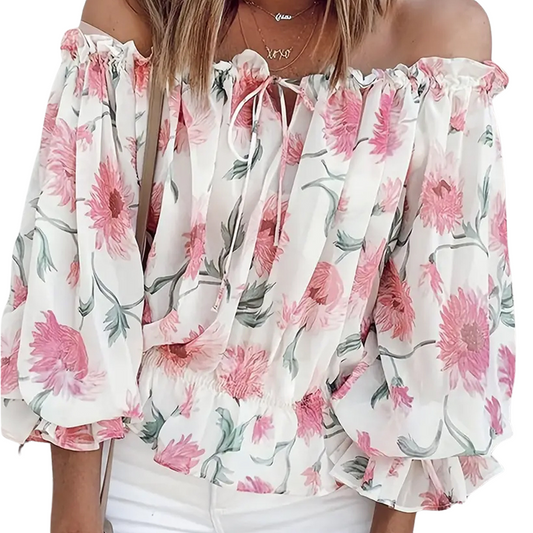 LIVIA | Luchtige blouse met subtiele bloemendetails voor een romantische look