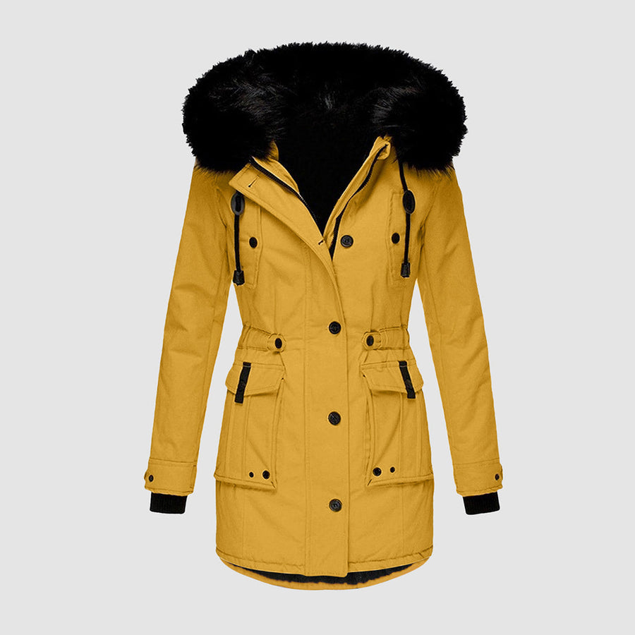 ESTELLE - Elegante Dames Winterjas Met Bontkraag