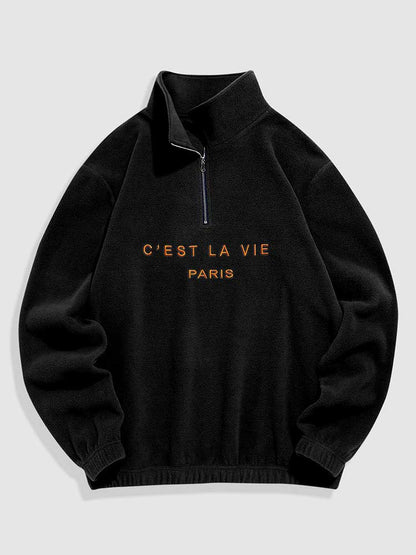 Paris Fleece Half Zip Sweater Voor Mannen