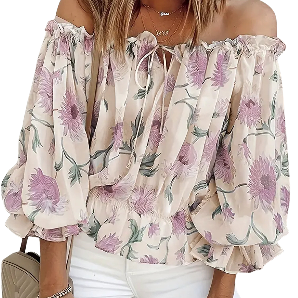 LIVIA | Luchtige blouse met subtiele bloemendetails voor een romantische look