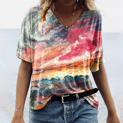 LINA | Meer gekleurd dames T-shirt voor een speelse look