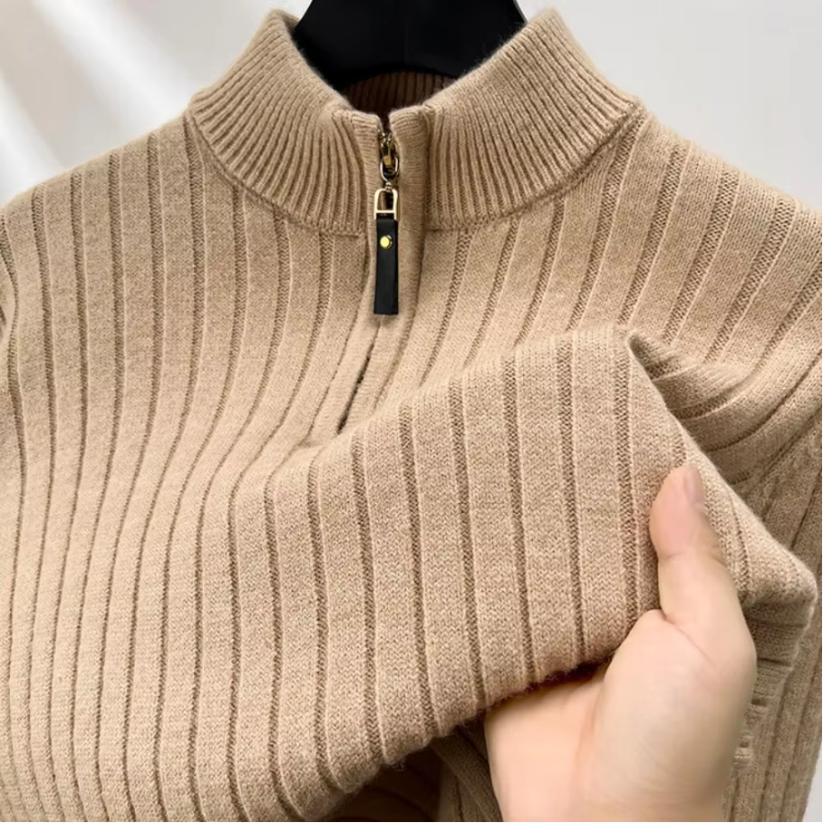 NOA - Nette Heren Sweater Met Half Zip - River Mode