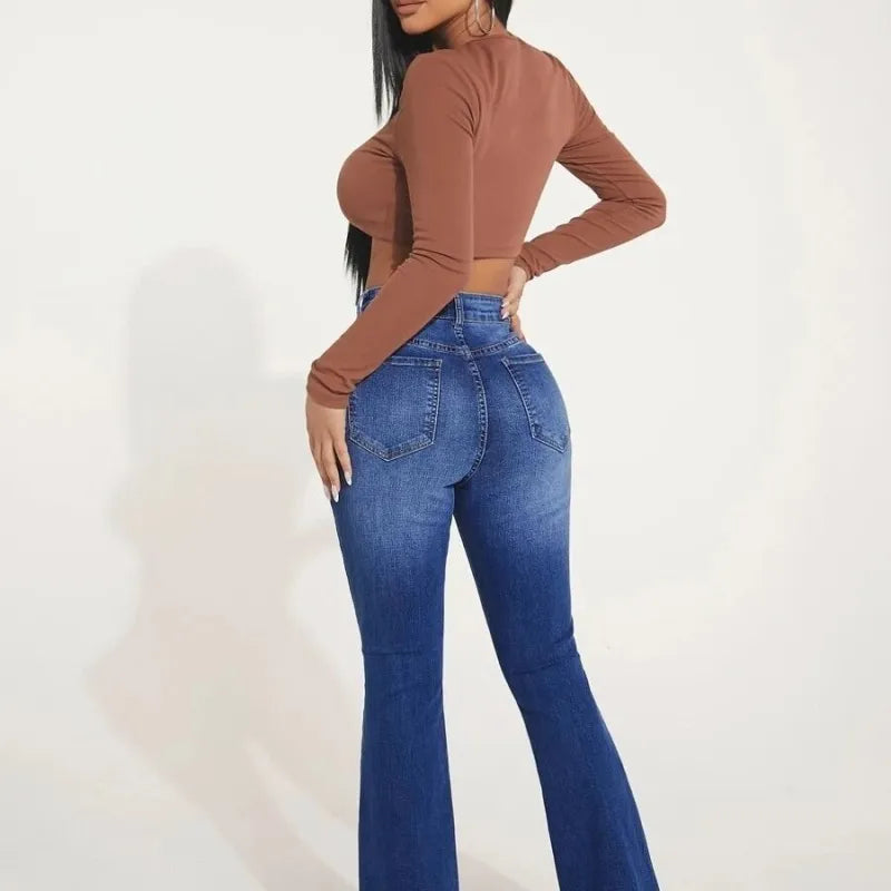 MAARTJE– Stijlvolle Flared Jeans voor een Relaxte Look