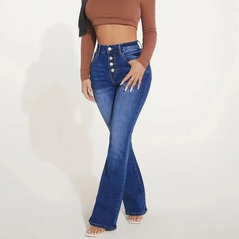 MAARTJE– Stijlvolle Flared Jeans voor een Relaxte Look