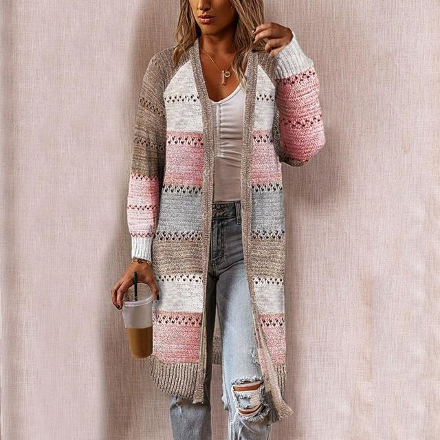 Mara - Boho damesvest met streeppatroon en lange pasvorm - River Mode